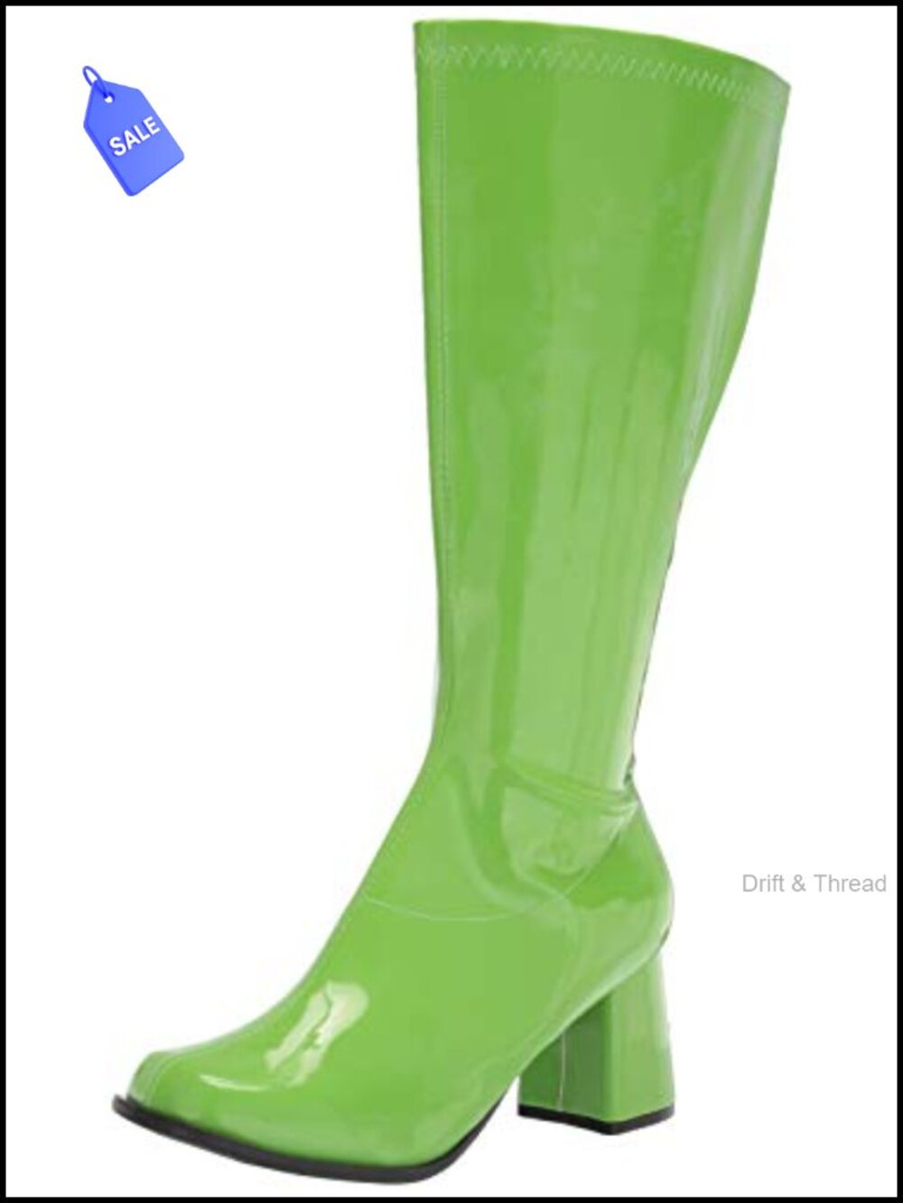 Women's Knee High Boot Stretch Polyurethane Square Toe Block Heel Zip